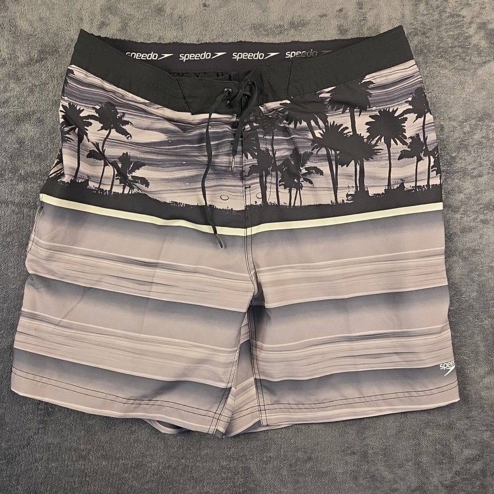 Speedo Men's Swimming Trunks Size XXL with Pockets Gray / Black